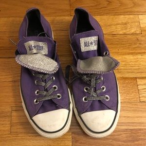 Purple/silver converse